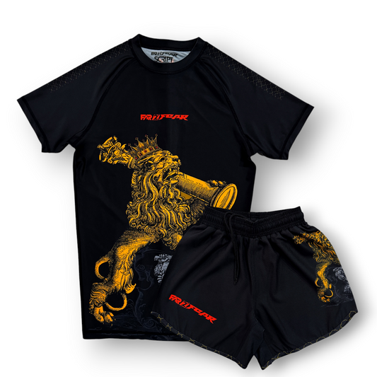 FAR2FEAR Mens No Gi - Crowned Conqueror Rashguard & Short Set