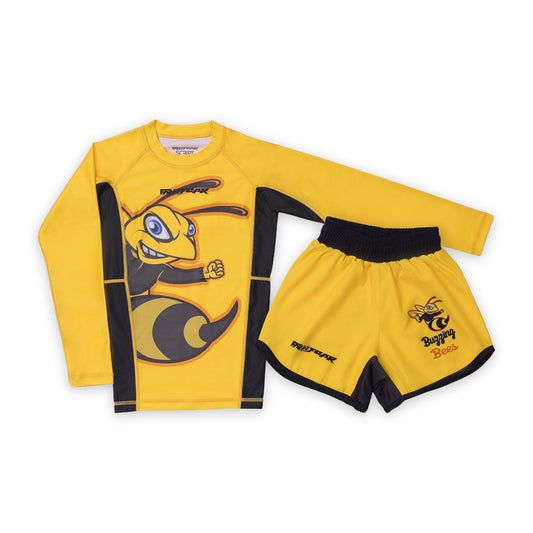 FAR2FEAR Kids No Gi- Buzzing Bees Rashguard & Short Set