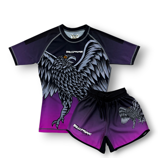 FAR2FEAR Womens No Gi - Master The Skies Rashguard & Short Set