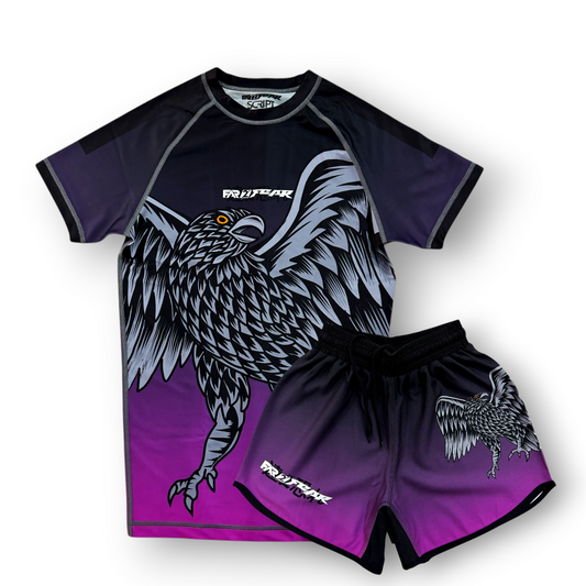 FAR2FEAR Mens No Gi - Master The Skies Rashguard & Short Set