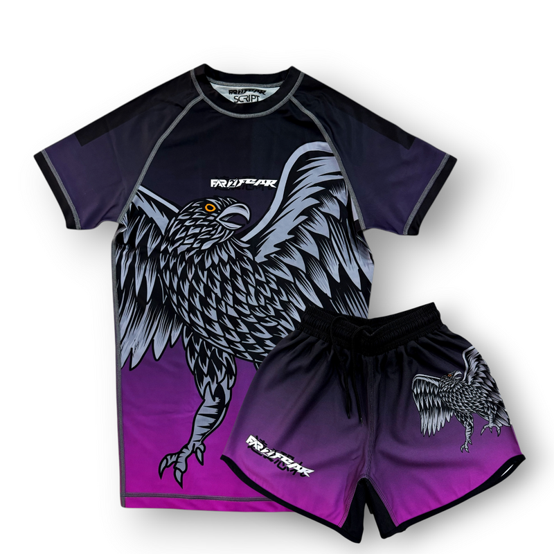 FAR2FEAR Mens No Gi - Master The Skies Rashguard & Short Set