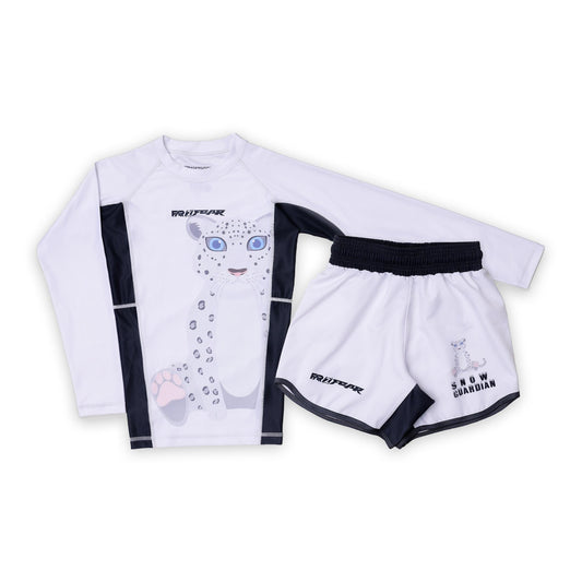 FAR2FEAR Kids No Gi - Snow Guardian Rashguard & Short Set